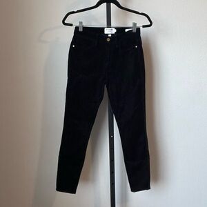 Frame Le High Skinny Velvet Black Pants Size 25
